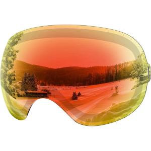 imagefindway Ski Goggles OTG for Women Men Adult YouthOver Glasses Snow GogglesInterchangeable LensAnti Fog Snowboard GogglesLens Only  Red Vlt 16