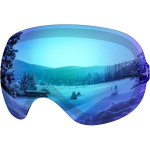 imagefindway Ski Goggles OTG for Women Men Adult YouthOver Glasses Snow GogglesInterchangeable LensAnti Fog Snowboard GogglesLens Only  Revo Blue Vlt 17