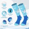 imagefindway Kids Ski Socks 2 Pairs Thermal Thick Warm Winter Cozy Socks for Skiing Snowboarding Boys Girls2pairsblueblue