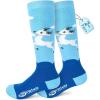 imagefindway Kids Ski Socks 2 Pairs Thermal Thick Warm Winter Cozy Socks for Skiing Snowboarding Boys Girls2pairsblueblue