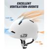 imageFindway Pro Skateboard Helmet Safety Certified Two Removable Liners Bike Helmet for Kids Youth ampamp Adults for Skate Scooter Commuter Longboard ampamp Incline Skating Rollerblading with Adjustable DialWhite
