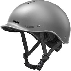 imageFindway Pro Bike Helmet for AdultsAdjustable Cycling Helmet for Men ampamp Women Safety Certified Bicycle Helmet for Commuting Road Biking Skating with Adjustable DialTitaniumGrey
