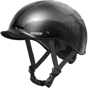 imageFindway Pro Bike Helmet for AdultsAdjustable Cycling Helmet for Men ampamp Women Safety Certified Bicycle Helmet for Commuting Road Biking Skating with Adjustable DialBright Carbon