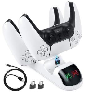 imagePS5 Controller Charger findway PS 5 DualSense Controller Charging Station Dual USB TypeC Fast Charging Dock with LED Indicator Compatible for Playstation 5  PS5 Controller
