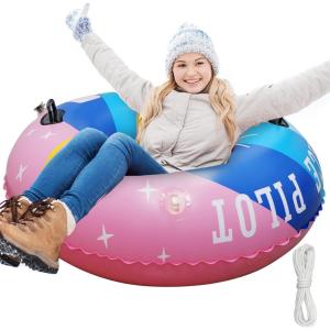 imageSnow Tube Sled for Kids Adults Sledding Heavy Duty Super Large 48 Inch Inflatable Snow Tubes with Pulling Rope ampamp Repair Kit Thickening Material of 066mm Winter Outdoor Snow kit
