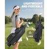 imageFindway Small Golf Bag Lightweight Pitch and Putt Golf Bag with Stand Adjustable Dual Straps Golf Stand Bag for Extra Storage in a Smaller Size Golf Gifts for Men and WomenBlack
