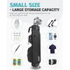 imageFindway Small Golf Bag Lightweight Pitch and Putt Golf Bag with Stand Adjustable Dual Straps Golf Stand Bag for Extra Storage in a Smaller Size Golf Gifts for Men and WomenBlack