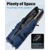 imagefindway Golf Travel Bags Golf Bag Travel Case for Airlines with Wheels 1680D Heavy Duty Oxford and ABS Hard Case Top Lightweight and FoldableBlue