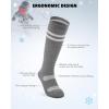imagefindway Kids Ski Socks Kneehigh Warm Winter Thermal Socks For Boys Girls Toddlers Skiing Snowboarding 2 Pairs2 Pairsblackgrey