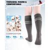 imagefindway Kids Ski Socks Kneehigh Warm Winter Thermal Socks For Boys Girls Toddlers Skiing Snowboarding 2 Pairs2 Pairsblackgrey