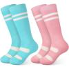 imagefindway Kids Ski Socks Kneehigh Warm Winter Thermal Socks For Boys Girls Toddlers Skiing Snowboarding 2 Pairs2 Pairsbluepink