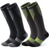 imagefindway Merino Wool Ski Socks 2 Pairs Thermal Kneehigh Snowboarding Snow Winter Warm Socks for Men Women2pblackgreen