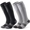 imagefindway Merino Wool Ski Socks 2 Pairs Thermal Kneehigh Snowboarding Snow Winter Warm Socks for Men Women2pblackgrey
