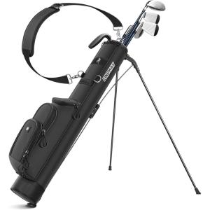 imageFindway Golf Stand Bag Sunday Golf Bag for The Driving Range Par 3 and Executive Courses Lightweight Small Golf Club Carry Bag with 3 Pockets for Men WomenBlack