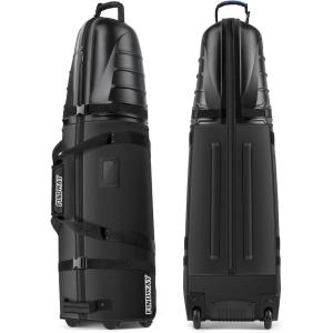 imagefindway Golf Travel Bags Golf Bag Travel Case for Airlines with Wheels 1680D Heavy Duty Oxford and ABS Hard Case Top Lightweight and FoldableBlack