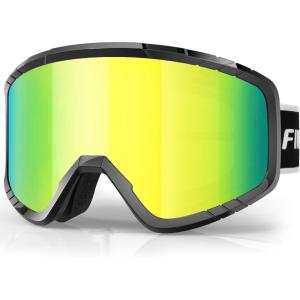 imagefindway Kids Ski Goggles for Boys Girls YouthOTG AntiFog Over Glasses Kids SnowSnowboard GogglesRevo Gold Lensvlt11