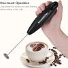 imageBonsenkitchen Milk Frother Handheld Automatic Milk Foam Maker Hand Frother for Coffee Matcha Hot Chocolate Battery Operated Mini Drink MixerBlackBlack