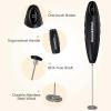 imageBonsenkitchen Milk Frother Handheld Automatic Milk Foam Maker Hand Frother for Coffee Matcha Hot Chocolate Battery Operated Mini Drink MixerBlackBlack