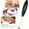 imageBonsenkitchen Milk Frother Handheld Automatic Milk Foam Maker Hand Frother for Coffee Matcha Hot Chocolate Battery Operated Mini Drink MixerBlackBlack
