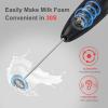 imageBonsenkitchen Milk Frother Handheld Automatic Milk Foam Maker Hand Frother for Coffee Matcha Hot Chocolate Battery Operated Mini Drink MixerBlackBlack