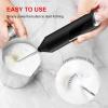 imageBonsenkitchen Powerful Milk Frother for Coffee Fast Handheld Drink Mixer with Stainless Steel Whisk Battery Operated Hand Frother Stirrer WandBlack
