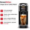 imageBonsenkitchen Single Serve Coffee Maker Coffee Brewer for K Cup Capsule Fast Brewing Coffee Machine 6 to 12oz Brew Sizes Sleek Space Saving Design