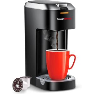 imageBonsenkitchen Single Serve Coffee Maker Coffee Brewer for K Cup Capsule Fast Brewing Coffee Machine 6 to 12oz Brew Sizes Sleek Space Saving Design