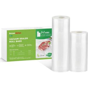 imageBonsenkitchen Vacuum Sealer Bags Rolls 8 in x 50 ft Rolls 2 pack Durable Food Sealer Bags Commercial Grade Heavy Duty BPA Free Seal a Meal Great for Food Storage ampamp Sous Vide Cooking VB238 in50 ft  11 in50 ft