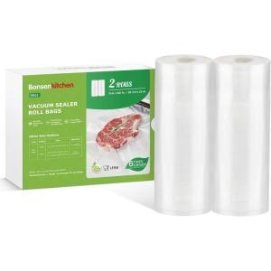 imageBonsenkitchen Vacuum Sealer Bags Rolls 8 in x 50 ft Rolls 2 pack Durable Food Sealer Bags Commercial Grade Heavy Duty BPA Free Seal a Meal Great for Food Storage ampamp Sous Vide Cooking VB232 Rolls 8 in50 ft