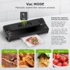 imageBonsenkitchen Vacuum Sealer Machine FastCompact Food Sealer MultiFunctional Food Vacuum Sealer with 5 Vacuum Bags ampamp Accessory Hose Technology for HighSpeed Continuous Working SilverSingle  Black