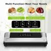 imageBonsenkitchen Vacuum Sealer Machine FastCompact Food Sealer MultiFunctional Food Vacuum Sealer with 5 Vacuum Bags ampamp Accessory Hose Technology for HighSpeed Continuous Working SilverSingle  Silver