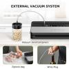imageBonsenkitchen Vacuum Sealer Machine MultiFunctional Food Sealer with 50 Vacuum Bags ampamp 1 Roll for Food Storage Builtin Cutter Globefish Technology for HighSpeed Continuous Working BlackBlack