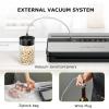 imageBonsenkitchen Vacuum Sealer Machine MultiFunctional Food Sealer with 50 Vacuum Bags ampamp 1 Roll for Food Storage Builtin Cutter Globefish Technology for HighSpeed Continuous Working BlackGrey
