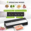 imageBonsenkitchen Vacuum Sealer Machine MultiFunctional Food Sealer with 50 Vacuum Bags ampamp 1 Roll for Food Storage Builtin Cutter Globefish Technology for HighSpeed Continuous Working BlackBlack