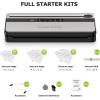 imageBonsenkitchen Vacuum Sealer Machine MultiFunctional Food Sealer with 50 Vacuum Bags ampamp 1 Roll for Food Storage Builtin Cutter Globefish Technology for HighSpeed Continuous Working BlackSilver