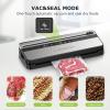 imageBonsenkitchen Vacuum Sealer Machine MultiFunctional Food Sealer with 50 Vacuum Bags ampamp 1 Roll for Food Storage Builtin Cutter Globefish Technology for HighSpeed Continuous Working BlackSilver