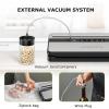 imageBonsenkitchen Vacuum Sealer Machine MultiFunctional Food Sealer with 50 Vacuum Bags ampamp 1 Roll for Food Storage Builtin Cutter Globefish Technology for HighSpeed Continuous Working BlackSilver