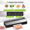 imageBonsenkitchen Vacuum Sealer Machine MultiFunctional Food Sealer with 50 Vacuum Bags ampamp 1 Roll for Food Storage Builtin Cutter Globefish Technology for HighSpeed Continuous Working BlackGrey