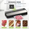 imageBonsenkitchen Vacuum Sealer Machine MultiFunctional Food Sealer with 50 Vacuum Bags ampamp 1 Roll for Food Storage Builtin Cutter Globefish Technology for HighSpeed Continuous Working BlackGrey