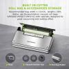 imageBonsenkitchen Vacuum Sealer Machine Powerful Stainless Steel Food Sealer with 5 Modes Builtin Cutter ampamp Bag StorageGlobefish Technology for HighSpeed Continuous Working Include 1 Bag RollSilver