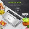 imageBonsenkitchen Vacuum Sealer Machine Powerful Stainless Steel Food Sealer with 5 Modes Builtin Cutter ampamp Bag StorageGlobefish Technology for HighSpeed Continuous Working Include 1 Bag RollGrey