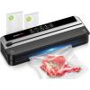 imageBonsenkitchen Vacuum Sealer Machine FastCompact Food Sealer MultiFunctional Food Vacuum Sealer with 5 Vacuum Bags ampamp Accessory Hose Technology for HighSpeed Continuous Working SilverSingle  Black  with Cutter