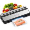 imageBonsenkitchen Vacuum Sealer Machine MultiFunctional Food Sealer with 50 Vacuum Bags ampamp 1 Roll for Food Storage Builtin Cutter Globefish Technology for HighSpeed Continuous Working BlackSilver