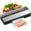 imageBonsenkitchen Vacuum Sealer Machine MultiFunctional Food Sealer with 50 Vacuum Bags ampamp 1 Roll for Food Storage Builtin Cutter Globefish Technology for HighSpeed Continuous Working BlackGrey