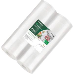 imageBonsenkitchen Vacuum Sealer Bags 11 in x 50 ft Rolls 2 Pack Seal Bags for Food Storage Saver BPA Free Commercial Grade Textured Food Roll Bags Customized Size Bag for Sous Vide CookingVB321011 in50 ft 2 Packs