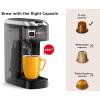 imageBonsenkitchen Single Serve Coffee Maker Coffee Brewer for K Cup Capsule Fast Brewing Coffee Machine Space Saving Design 6 to 14oz Brew Size Fits 66quot Travel Mugs SilverSilver
