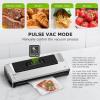 imageBonsenkitchen Vacuum Sealer Machine PrecisionCompact 4in1 Food Sealer Machine MultiFunctional Food Vacuum Sealer with ampamp Accessory Hose Bright SilverSingle  Silver Black