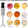 imageImmersion Hand Blender Bonsenkitchen Stainless Steel Handheld blender 9Speed and Turbo 5In1 Hand mixer with Whisk700ml Mixing Beaker ampamp 500ml Chopper Bowl WallHooker for Smoothies Puree