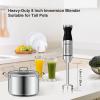 imageImmersion Hand Blender Bonsenkitchen Stainless Steel Handheld blender 9Speed and Turbo 5In1 Hand mixer with Whisk700ml Mixing Beaker ampamp 500ml Chopper Bowl WallHooker for Smoothies Puree