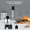 imageImmersion Hand Blender Bonsenkitchen Stainless Steel Handheld blender 9Speed and Turbo 5In1 Hand mixer with Whisk700ml Mixing Beaker ampamp 500ml Chopper Bowl WallHooker for Smoothies Puree